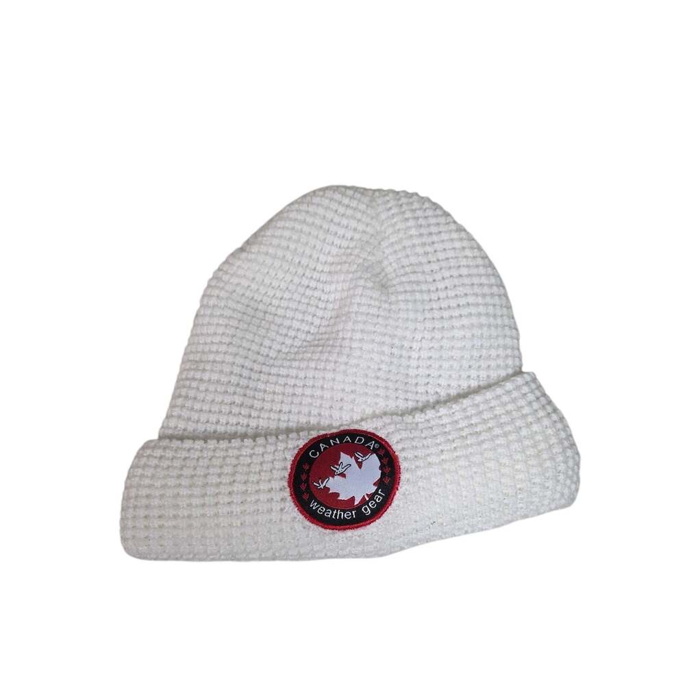 Canada Weather Gear White Knit Winter Beanie Hat Adult One Size